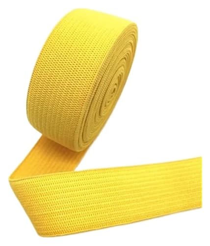 2 cm elastische Bänder, Dickes, schlicht gewebtes Nylon-Elastikband, DIY-Bekleidung, Nähen, Spitzenbesatz, Taillenbänder, Kleidungszubehör, 1–2 Meter, elastisch for Nähen(Yellow,2 METERS-20MM) von MEMEM