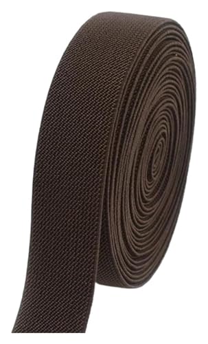 3/5 Meter 10–50 mm elastische Bänder for Hosen Taille Gummiband Stretch Gurtbänder Gürtel DIY Unterwäsche Kleidung Nähzubehör elastisch for Nähen(Coffee,5METERS-20MM) von MEMEM