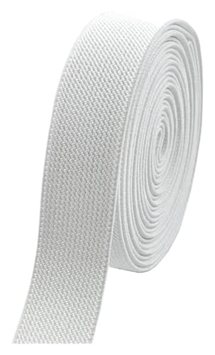 3/5 Meter 10–50 mm elastische Bänder for Hosen Taille Gummiband Stretch Gurtbänder Gürtel DIY Unterwäsche Kleidung Nähzubehör elastisch for Nähen(White,5METERS-20MM) von MEMEM