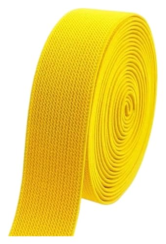 3/5 Meter 10–50 mm elastische Bänder for Hosen Taille Gummiband Stretch Gurtbänder Gürtel DIY Unterwäsche Kleidung Nähzubehör elastisch for Nähen(Yellow,3METERS-25MM) von MEMEM