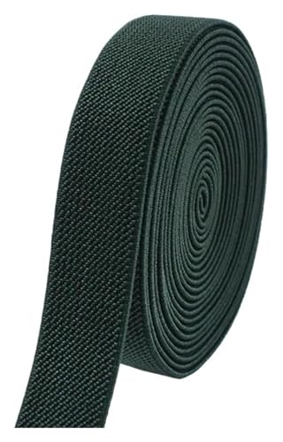 5 Meter 10–50 mm elastische Nähbänder for Unterwäsche, Hosen, Taille, Gummiband, Stretchband, Gurtband, Bänder, DIY-Kleidungszubehör, elastisch for Nähen(Dark Green,5METERS-20MM) von MEMEM