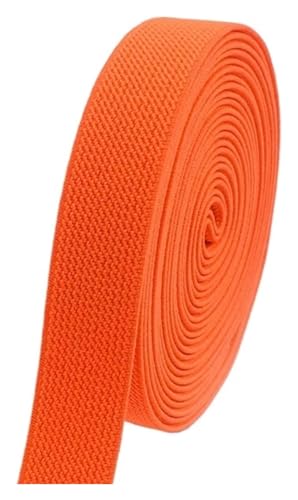 5 Meter 10–50 mm elastische Nähbänder for Unterwäsche, Hosen, Taille, Gummiband, Stretchband, Gurtband, Bänder, DIY-Kleidungszubehör, elastisch for Nähen(Fluorescent Orange,5METERS-38MM) von MEMEM