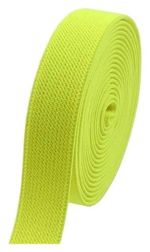 5 Meter 10–50 mm elastische Nähbänder for Unterwäsche, Hosen, Taille, Gummiband, Stretchband, Gurtband, Bänder, DIY-Kleidungszubehör, elastisch for Nähen(Fluorescent Yellow,5METERS-25MM) von MEMEM
