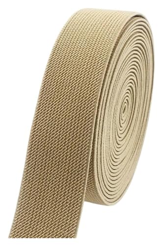 5 Meter 10–50 mm elastische Nähbänder for Unterwäsche, Hosen, Taille, Gummiband, Stretchband, Gurtband, Bänder, DIY-Kleidungszubehör, elastisch for Nähen(Khaki,5METERS-10MM) von MEMEM