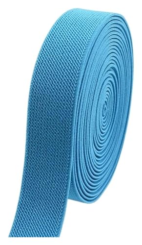 5 Meter 10–50 mm elastische Nähbänder for Unterwäsche, Hosen, Taille, Gummiband, Stretchband, Gurtband, Bänder, DIY-Kleidungszubehör, elastisch for Nähen(Lake Blue,5METERS-25MM) von MEMEM