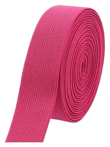 5 Meter 10–50 mm elastische Nähbänder for Unterwäsche, Hosen, Taille, Gummiband, Stretchband, Gurtband, Bänder, DIY-Kleidungszubehör, elastisch for Nähen(Rose Red,5METERS-25MM) von MEMEM