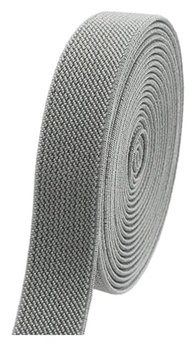 5 Meter 10–50 mm elastische Nähbänder for Unterwäsche, Hosen, Taille, Gummiband, Stretchband, Gurtband, Bänder, DIY-Kleidungszubehör, elastisch for Nähen(Silver Gray,5METERS-38MM) von MEMEM