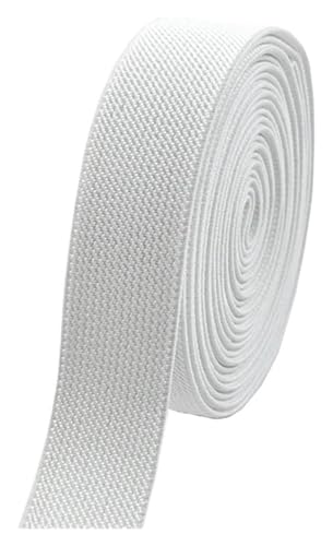 5 Meter 10–50 mm elastische Nähbänder for Unterwäsche, Hosen, Taille, Gummiband, Stretchband, Gurtband, Bänder, DIY-Kleidungszubehör, elastisch for Nähen(White,5METERS-25MM) von MEMEM