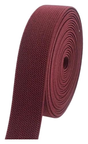 5 Meter 10–50 mm elastische Nähbänder for Unterwäsche, Hosen, Taille, Gummiband, Stretchband, Gurtband, Bänder, DIY-Kleidungszubehör, elastisch for Nähen(Wine Red,5METERS-50MM) von MEMEM
