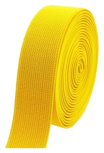 5 Meter 10–50 mm elastische Nähbänder for Unterwäsche, Hosen, Taille, Gummiband, Stretchband, Gurtband, Bänder, DIY-Kleidungszubehör, elastisch for Nähen(Yellow,5METERS-25MM) von MEMEM