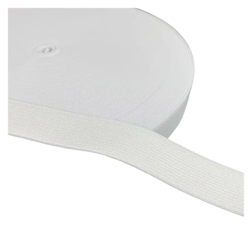 5 Meter flaches elastisches Band, Gummiband for Nähen von Kleidung, Hosen, Accessoires, Stretchgürtel, Kleidungsstück, DIY-Nähstoff, Breite 3–60 mm, elastisch for Nähen(White,5 METERS-10MM) von MEMEM