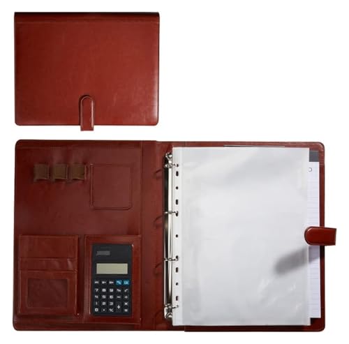 Konferenz-Portfolio-Ordner-Brieftaschen, Geschäftsordner, Konferenz-Meeting-Executive-Datei, Rechtsdokument, 4 Ringe mit Ordner for Vorstellungsgespräche(Brown) von MEMEM