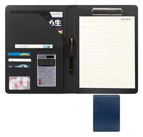 Konferenz-Portfolio-Ordner-Brieftaschen, Hüllen-Ordner, Konferenz-Lebenslauf, Rechtsdokument-Organizer mit Hülle und Kartenfächern, Ordner for Männer, Frauen und jeden(Blue) von MEMEM