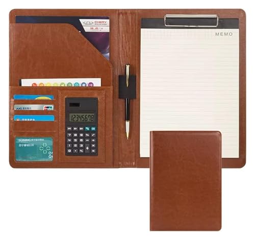 Konferenz-Portfolio-Ordner-Brieftaschen, Hüllen-Ordner, Konferenz-Lebenslauf, Rechtsdokument-Organizer mit Hülle und Kartenfächern, Ordner for Männer, Frauen und jeden(Brown) von MEMEM