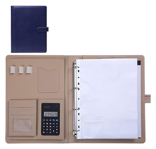 Konferenz-Portfolio-Ordner-Brieftaschen, Ordner-Leder-Ordner, professioneller Business-Organizer for A4-Briefe/Notizblöcke, Geschenk for Männer(Blue) von MEMEM