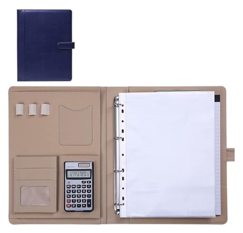 Konferenz-Portfolio-Ordner-Brieftaschen, Ordner-Leder-Ordner, professioneller Business-Organizer for A4-Briefe/Notizblöcke, Geschenk for Männer(Blue) von MEMEM