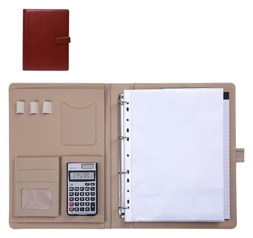 Konferenz-Portfolio-Ordner-Brieftaschen, Ordner-Leder-Ordner, professioneller Business-Organizer for A4-Briefe/Notizblöcke, Geschenk for Männer(Brown) von MEMEM
