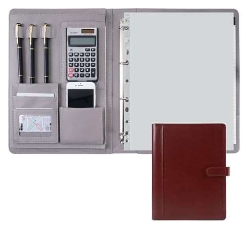 Konferenz-Portfolio-Ordner-Brieftaschen, Ordner-Organizer, Aktentasche, personalisierter Dokumentenordner, Klemmbrett im A4-Format for das Business School Office(Brown) von MEMEM