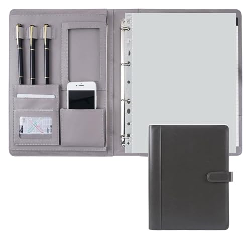 Konferenz-Portfolio-Ordner-Brieftaschen, Ordner-Organizer, Aktentasche, personalisierter Dokumentenordner, Klemmbrett im A4-Format for das Business School Office(Gray) von MEMEM