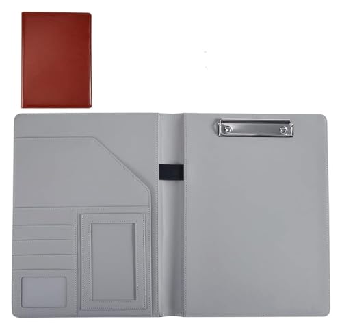 Konferenz-Portfolio-Ordner-Hüllen, Lebenslauf-Ordner, Klemmbretthalter, Briefgröße A4, Rechtsblock, Dokumenten-Organizer for Vorstellungsgespräche im Geschäft(Brown) von MEMEM