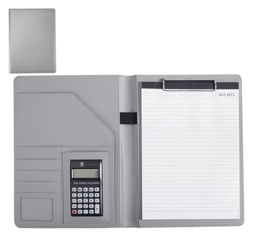 Konferenz-Portfolio-Ordner-Hüllen, Lebenslauf-Ordner, Klemmbretthalter, Briefgröße A4, Rechtsblock, Dokumenten-Organizer for Vorstellungsgespräche im Geschäft(Grey) von MEMEM