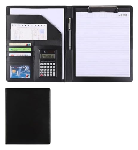 Konferenzmappe Mappenmappen, Mappe A4 Konferenzmappe Business mit Schreibblock Dokumententasche Karte for Business Schule Büro(Black) von MEMEM