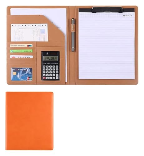 Konferenzmappe Mappenmappen, Mappe A4 Konferenzmappe Business mit Schreibblock Dokumententasche Karte for Business Schule Büro(Orange) von MEMEM
