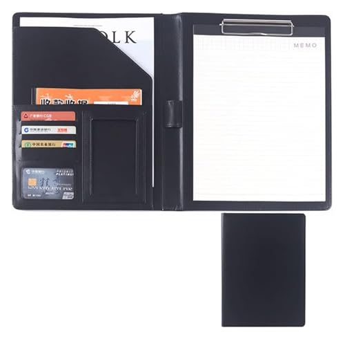 Konferenzmappen-Hüllen, Konferenzmappen-Umschlag-Klemmbrett mit Tasche, A4, faltbare Klemmbretter for Krankenschwestern, Geschäftsbüros, Schulen(Black) von MEMEM