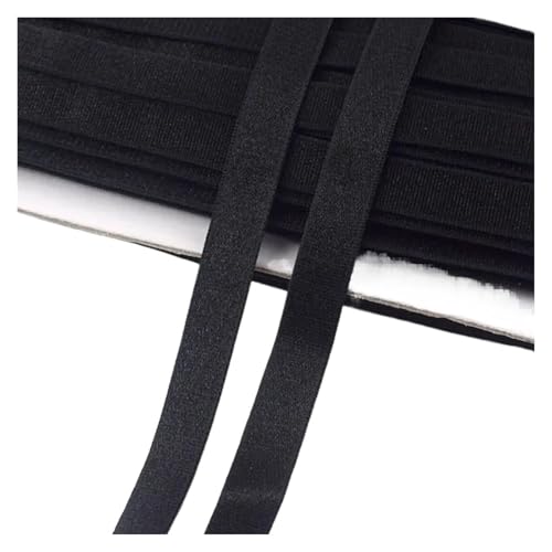 MEMEM 10/20M 6-40mm Spandex Unterwäsche Nylon Gummiband Strap BH-Träger Gurtband DIY Bekleidungsgürtel Gummibänder Elastisch for Nähen(Black,20METERS-12MM) von MEMEM