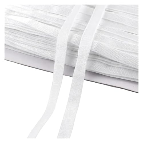 MEMEM 10/20M 6-40mm Spandex Unterwäsche Nylon Gummiband Strap BH-Träger Gurtband DIY Bekleidungsgürtel Gummibänder Elastisch for Nähen(White,20METERS-25MM) von MEMEM