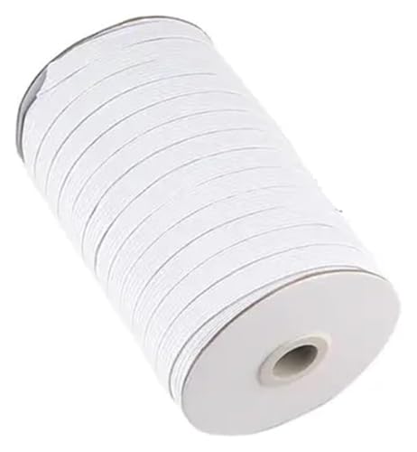 MEMEM 10 Yards schwarz/weißes Nähgummiband, Spandex, 3 mm ~ 50 mm, for Kleidung, Kleidungsstücke, Hosen, Gürtel, Nähen, DIY-Zubehör, elastisch for Nähen(White,10 YARDS-12MM) von MEMEM