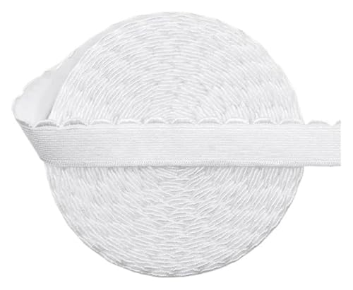 MEMEM 2/5/10 Yards 10 mm/13 mm BH-Träger-Gummiband, Nylon-Schulterband, Unterwäsche, Dessous, DIY-Nähbesatz, elastisch for Nähen(White,10 YARDS-10MM) von MEMEM