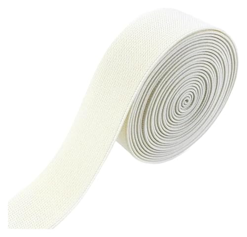 MEMEM 2/5/10M 38mm farbige elastische Bänder verdicken Gummiband for Kleidung Kleid Hosen Gürtel Band DIY Handwerk Nähzubehör elastisch for Nähen(Beige,10METERS-38MM) von MEMEM