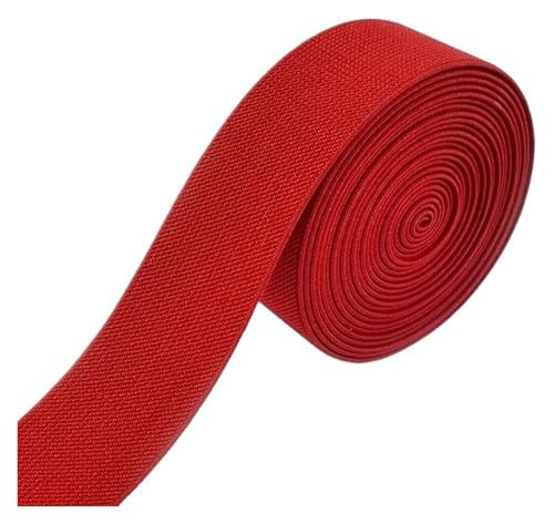 MEMEM 2/5/10M 38mm farbige elastische Bänder verdicken Gummiband for Kleidung Kleid Hosen Gürtel Band DIY Handwerk Nähzubehör elastisch for Nähen(Red,10METERS-38MM) von MEMEM