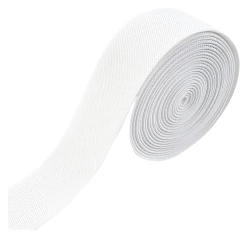 MEMEM 2/5/10M 38mm farbige elastische Bänder verdicken Gummiband for Kleidung Kleid Hosen Gürtel Band DIY Handwerk Nähzubehör elastisch for Nähen(White,5METERS-38MM) von MEMEM