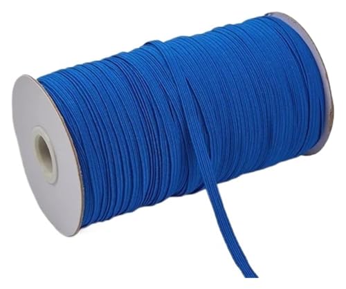 MEMEM 200–100 Yards 6 mm Bunte, hochelastische Gummibänder, breite elastische Schnur for Basteln, elastisches Seilband, Spitzenbesatz, Nähen, DIY-Gummiband for Nähen(Blue,6mm 200yards) von MEMEM