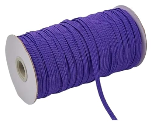 MEMEM 200–100 Yards 6 mm Bunte, hochelastische Gummibänder, breite elastische Schnur for Basteln, elastisches Seilband, Spitzenbesatz, Nähen, DIY-Gummiband for Nähen(Dark Purple,6mm 200yards) von MEMEM