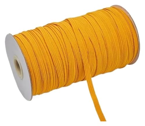 MEMEM 200–100 Yards 6 mm Bunte, hochelastische Gummibänder, breite elastische Schnur for Basteln, elastisches Seilband, Spitzenbesatz, Nähen, DIY-Gummiband for Nähen(G Yellow,6mm 200yards) von MEMEM
