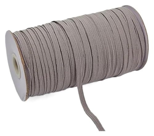 MEMEM 200–100 Yards 6 mm Bunte, hochelastische Gummibänder, breite elastische Schnur for Basteln, elastisches Seilband, Spitzenbesatz, Nähen, DIY-Gummiband for Nähen(Gray,6mm 100yards) von MEMEM