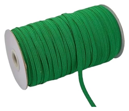 MEMEM 200–100 Yards 6 mm Bunte, hochelastische Gummibänder, breite elastische Schnur for Basteln, elastisches Seilband, Spitzenbesatz, Nähen, DIY-Gummiband for Nähen(Green,6mm 200yards) von MEMEM
