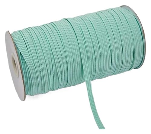 MEMEM 200–100 Yards 6 mm Bunte, hochelastische Gummibänder, breite elastische Schnur for Basteln, elastisches Seilband, Spitzenbesatz, Nähen, DIY-Gummiband for Nähen(Mint Green,6mm 200yards) von MEMEM