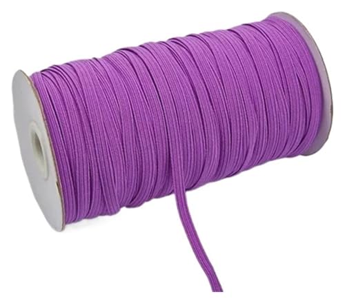 MEMEM 200–100 Yards 6 mm Bunte, hochelastische Gummibänder, breite elastische Schnur for Basteln, elastisches Seilband, Spitzenbesatz, Nähen, DIY-Gummiband for Nähen(Purple Red,6mm 200yards) von MEMEM