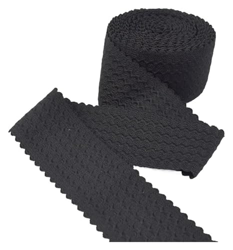 MEMEM 3/5/10M 40/50/60/70mm Breite Gummibänder Rock Hosen Bund Gummiband Gurtband DIY Kleidung Nähzubehör Elastisch for Nähen(Black,10METERS-40MM) von MEMEM