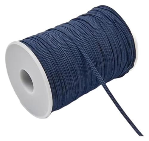 MEMEM 3 mm 6 mm buntes Gummiband for Nähen, elastisches Band, elastisches Spandexband, Besatz, Nähstoff, DIY-Kleidungszubehör, elastisch for Nähen(Dark Blue,6mm 100yards) von MEMEM
