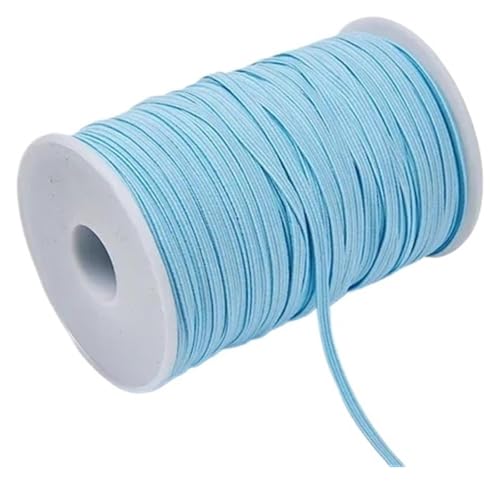 MEMEM 3 mm 6 mm buntes Gummiband for Nähen, elastisches Band, elastisches Spandexband, Besatz, Nähstoff, DIY-Kleidungszubehör, elastisch for Nähen(Light Blue,6mm 100yards) von MEMEM
