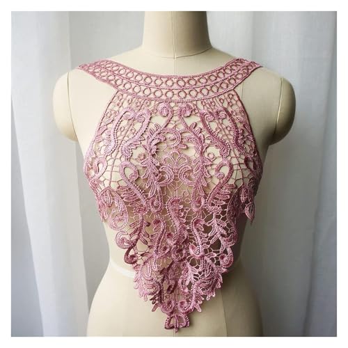 MEMEM 3D-Stickerei-Spitzen-Applikationen, floraler Stoffkragen, bestickte Hochzeitskleid-Applikationen, Bohemian-Stil, Aufnäher(Pink) von MEMEM