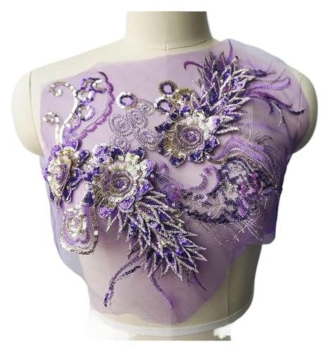 MEMEM 3D-Stickerei-Spitzen-Applikationen, lila Spitzenstoff, Pailletten, 3D-Blumenquaste, Hochzeitskleid-Applikationen MEMEM 3D-Stickerei-Spitzen-Applikationen, lila Spitzenstoff, Pailletten, 3D-Blumenquaste, Hochzeitskleid-Applikationen von MEMEM
