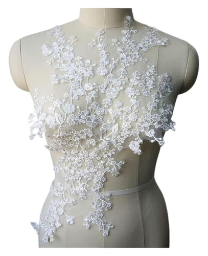MEMEM 3D-Stickerei-Spitzenapplikationen, weißer Spitzenstoff mit Mini-Blumenzweig, bestickte Kleiderapplikationen MEMEM 3D-Stickerei-Spitzenapplikationen, weißer Spitzenstoff mit Mini-Blumenzweig, bestickte Kleiderapplikationen von MEMEM
