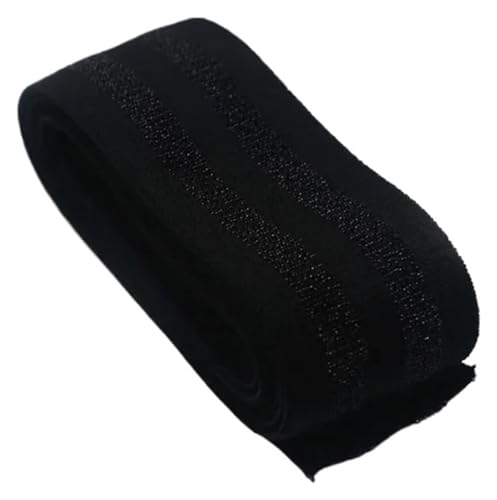 MEMEM 40 mm Dickes, gestreiftes Gummiband, Breite: flach, Polyesterfaser, elastisches Gurtband, DIY, Heimgürtel, Rockgürtel, Nähzubehör, elastisch for Nähen(Black Black,2 Meters) von MEMEM