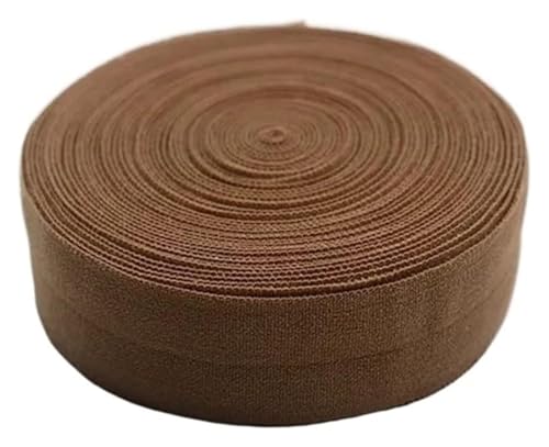 MEMEM 5 m farbiges Kantengummiband, hohe Elastizität, doppelt gefaltetes Gummiband, Heimdekoration, Nähgürtel, Kleidungszubehör, 2 cm Gummiband for Nähen(Coffee 2cm 5m) von MEMEM